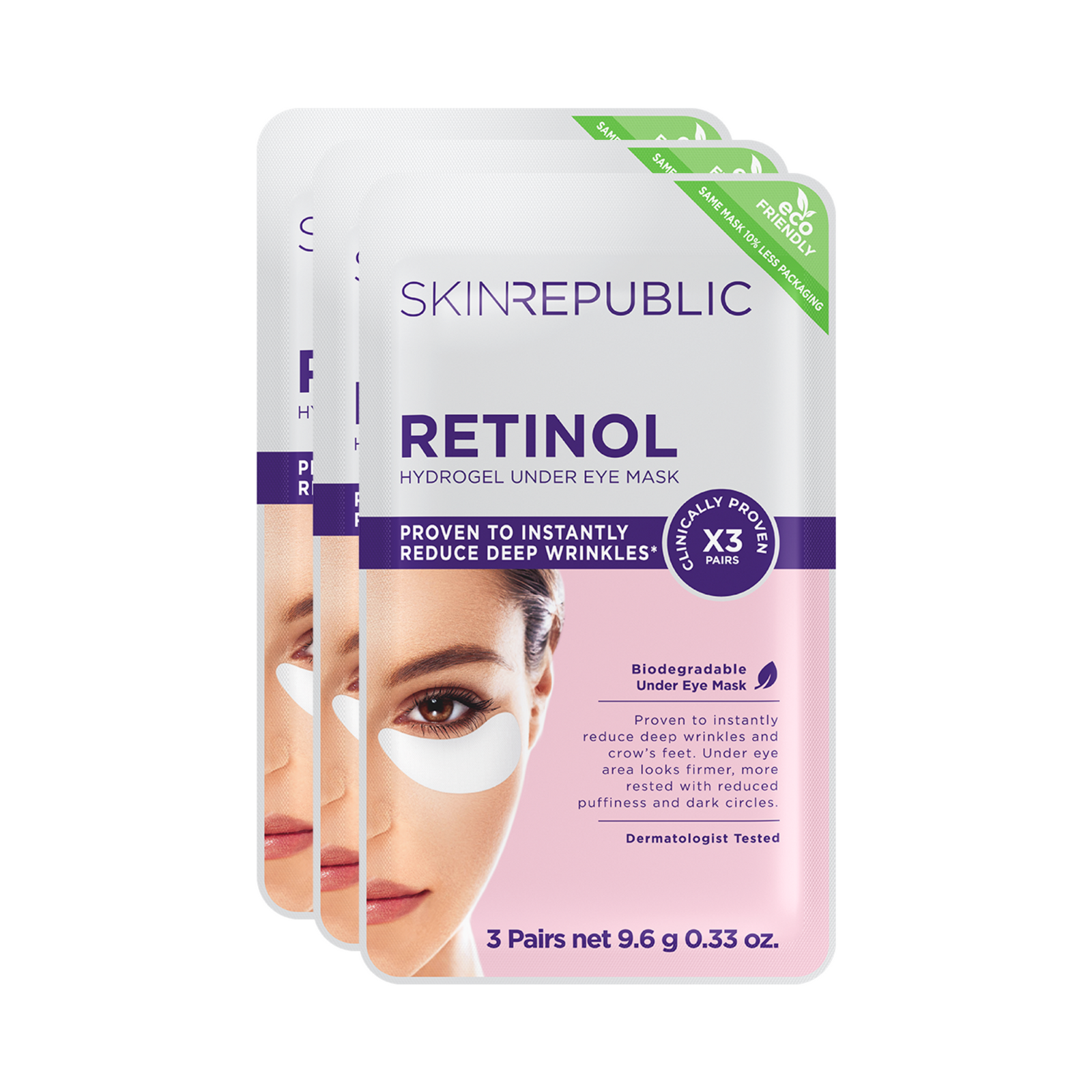 Retinol Biodegradable Hydrogel Under Eye Patch x 3