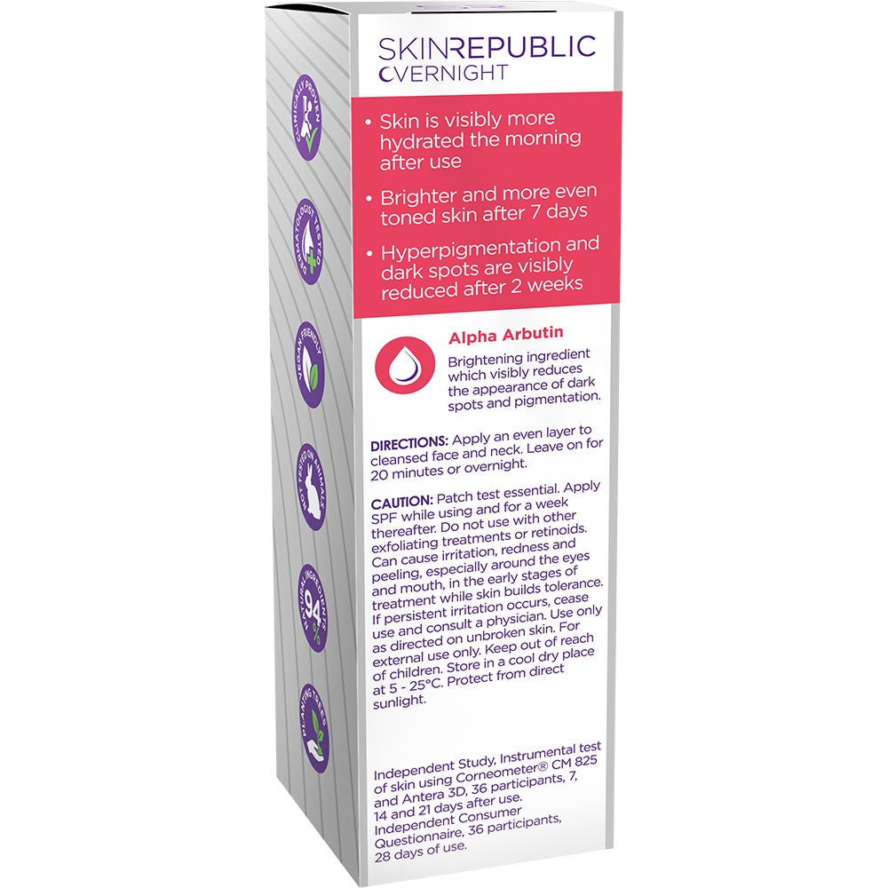 Skin Republic Overnight skincare product packaging on a white background