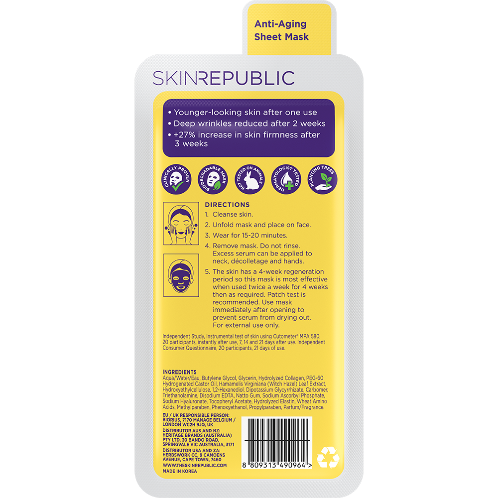 10 Pack Collagen Infusion Biodegradable Face Mask Sheet