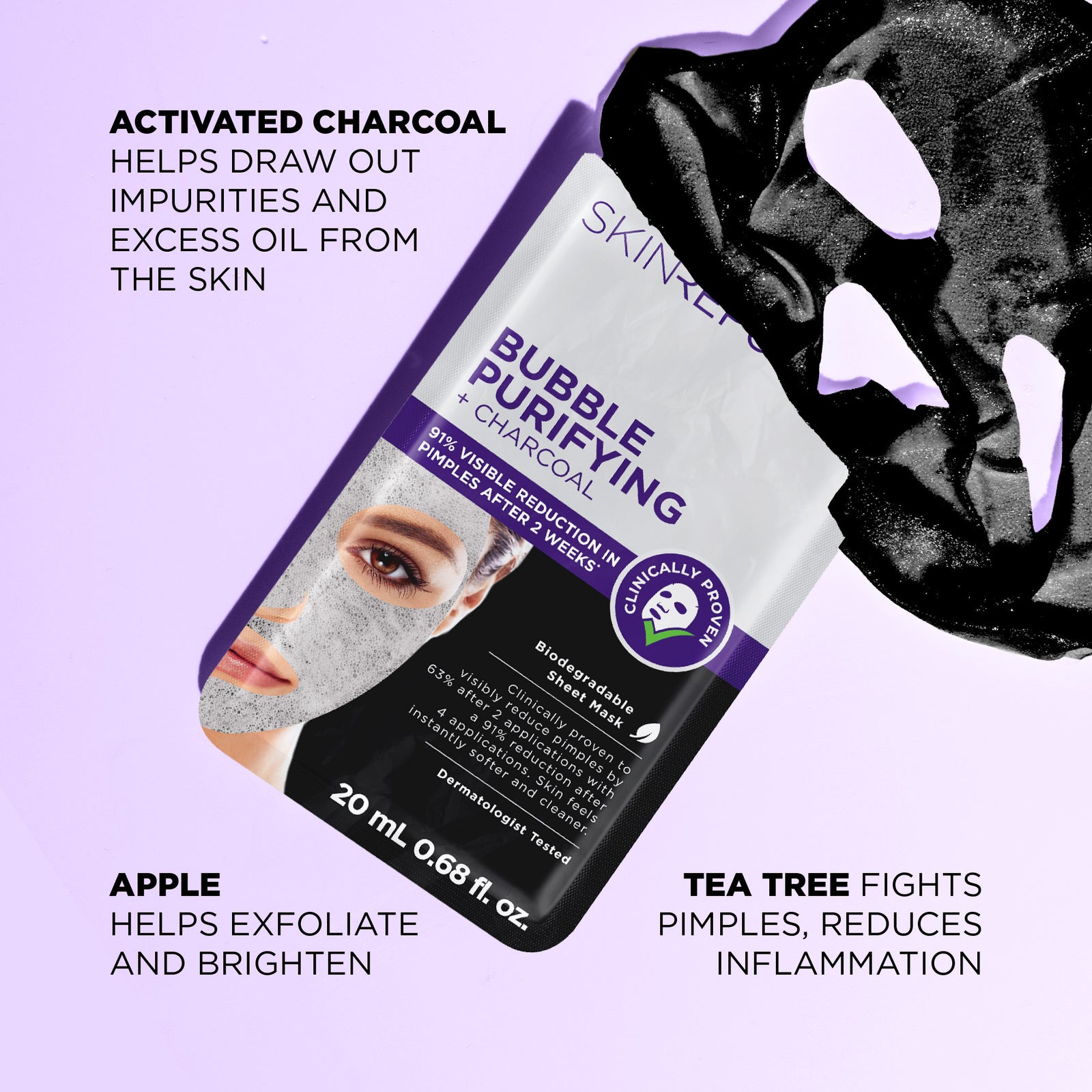 Bubble Purifying + Charcoal Face Mask Sheet