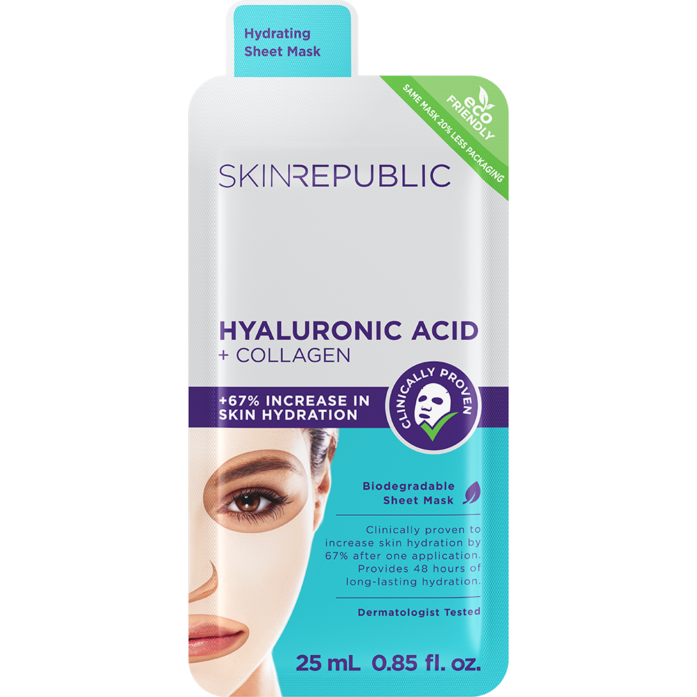 Hyaluronic Acid + Collagen Biodegradable Face Mask Sheet