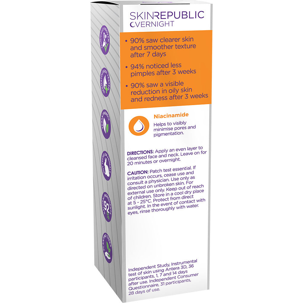 Skin Republic Overnight Mask Niacinamide 10% packaging on a white background
