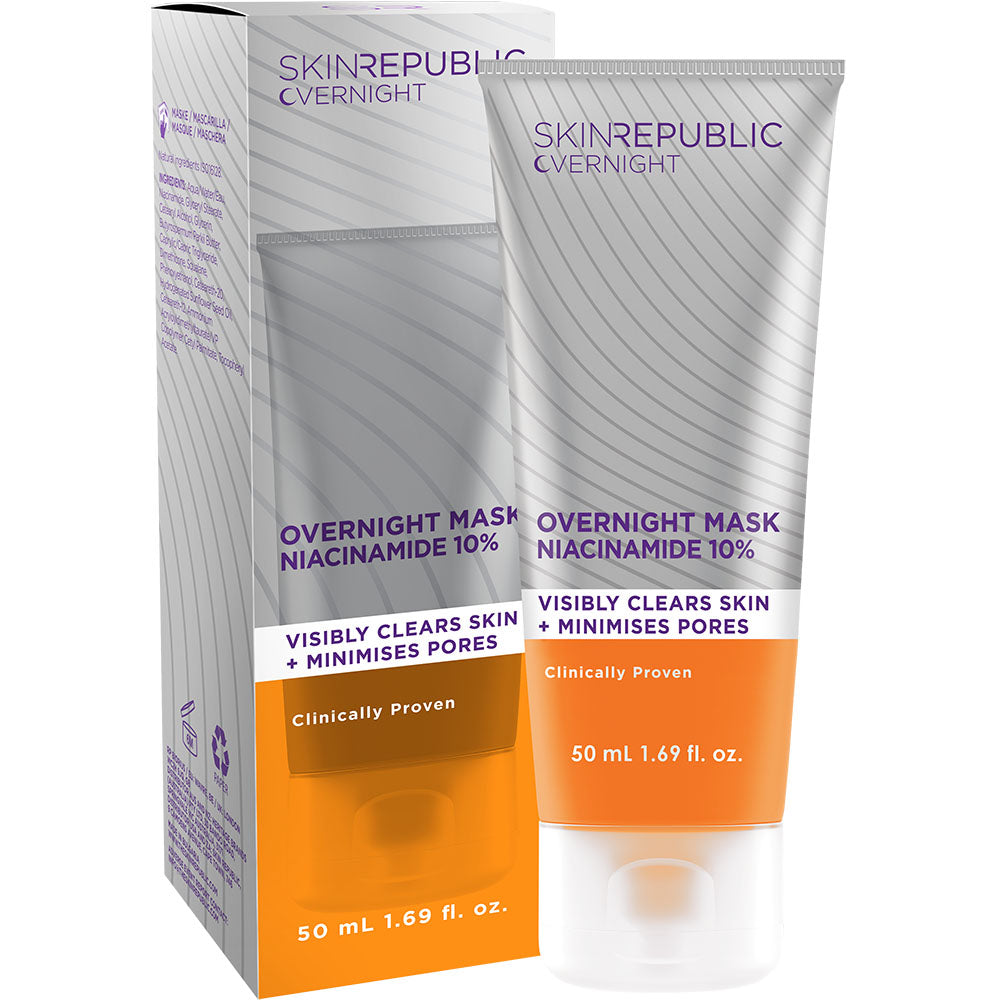 Skin Republic Overnight Mask Niacinamide 10% packaging on a white background
