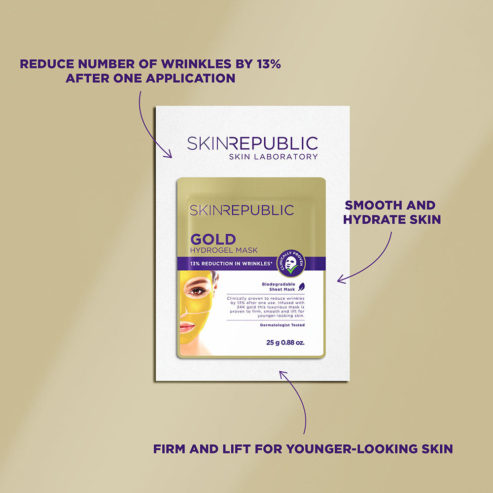 Gold Hydrogel Biodegradable Face Mask