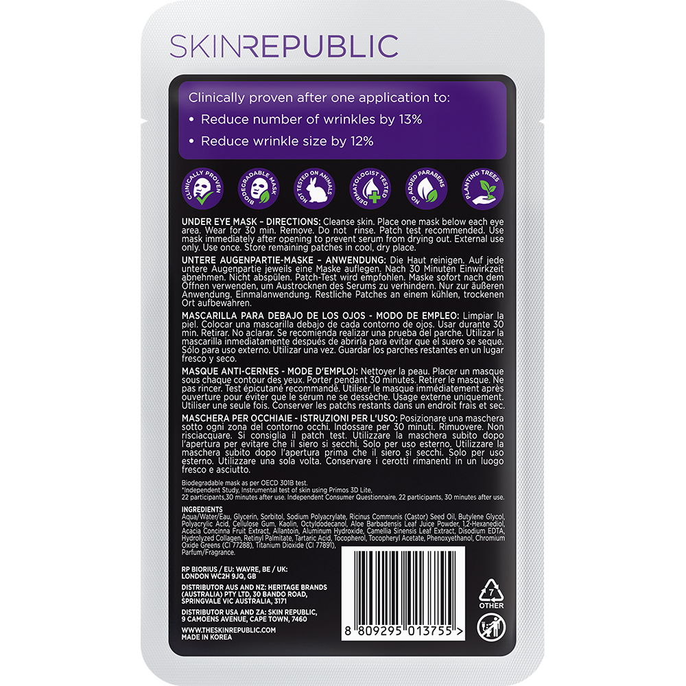 10 Pack Collagen Biodeg Hydrogel Under Eye Patch  x 3