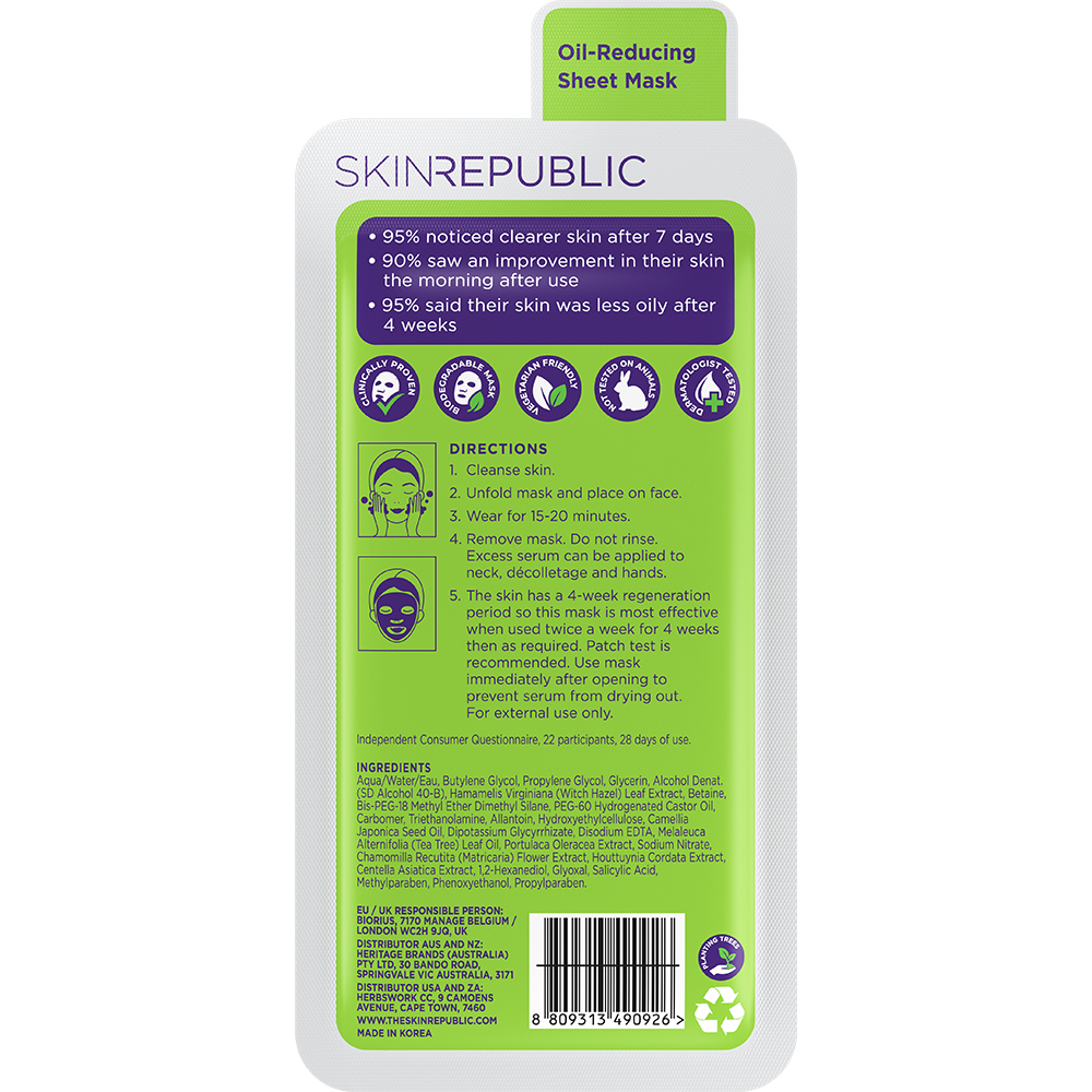 10 Pack Spots + Blemish Face Mask Sheet