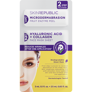 2 Step Hyaluronic Acid + Collagen Biodegradable Face Mask