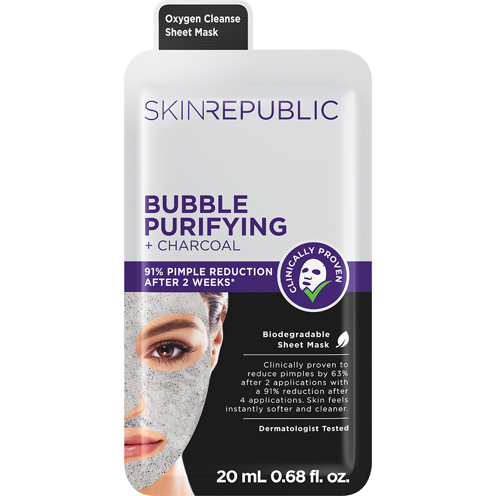 Skin Republic Bubble Purifying + Charcoal Face Mask Sheet