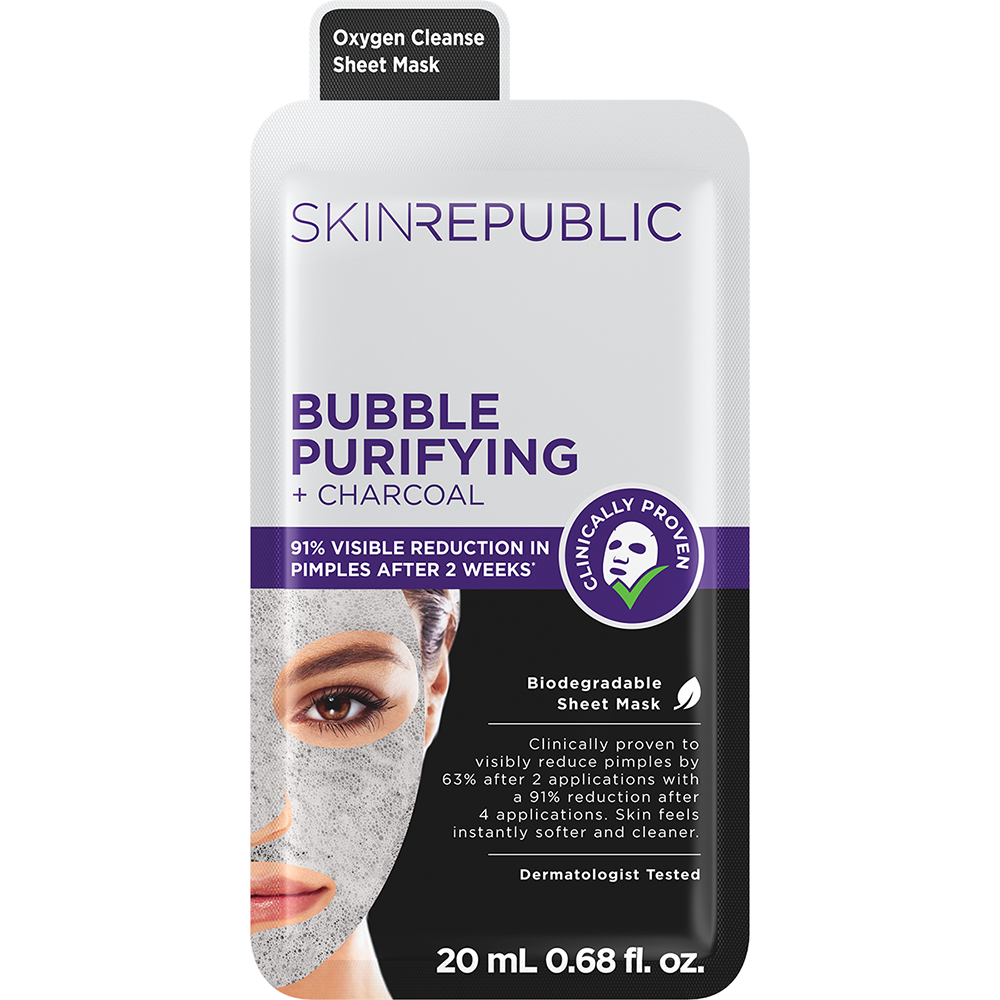 10 Pack Bubble Purifying + Charcoal Face Mask Sheet
