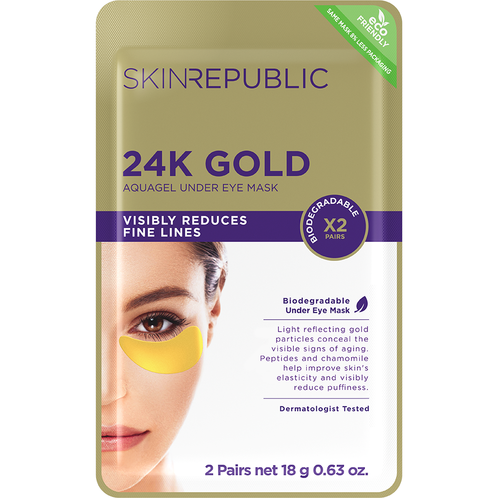 24K Gold Aquagel Biodegradable Under Eye Mask
