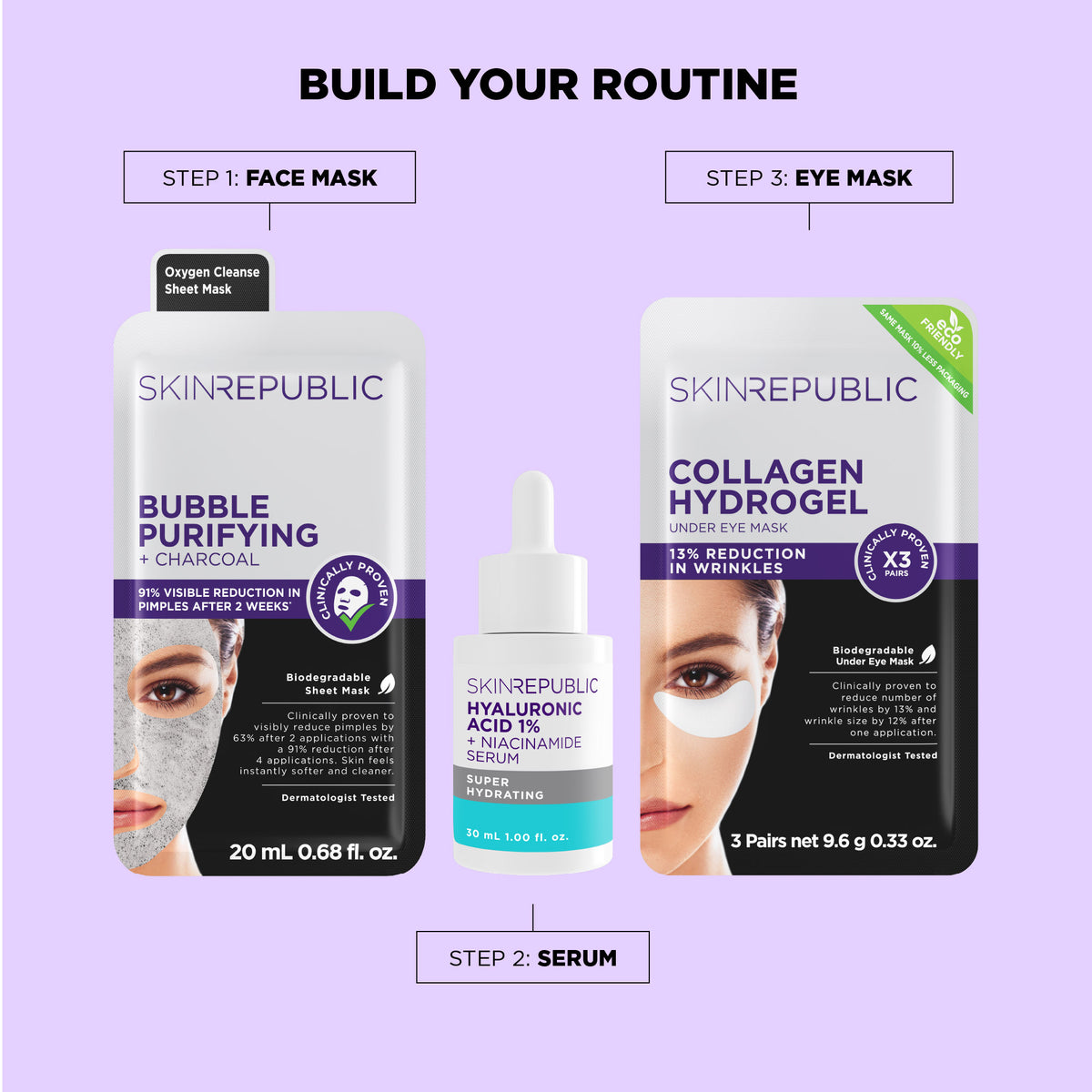 10 Pack Bubble Purifying + Charcoal Face Mask Sheet