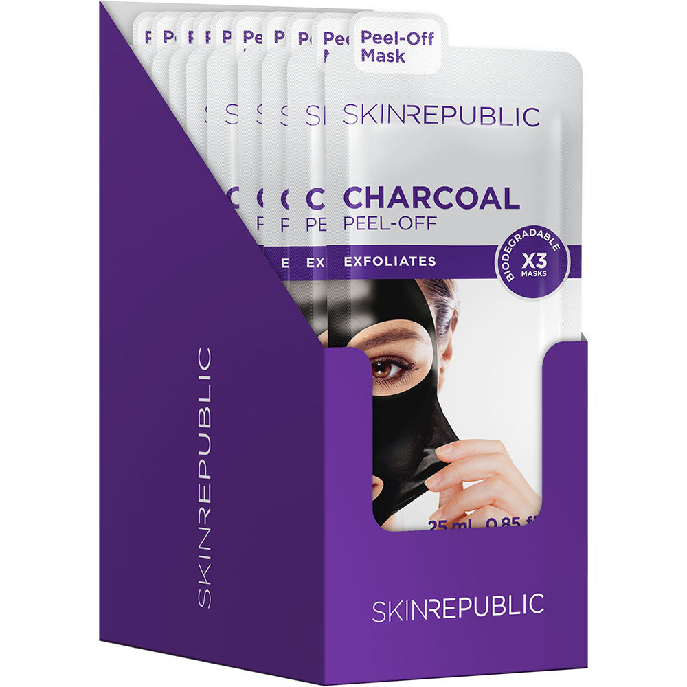 10 Pack Charcoal Peel-Off Face Mask (3 Applications)