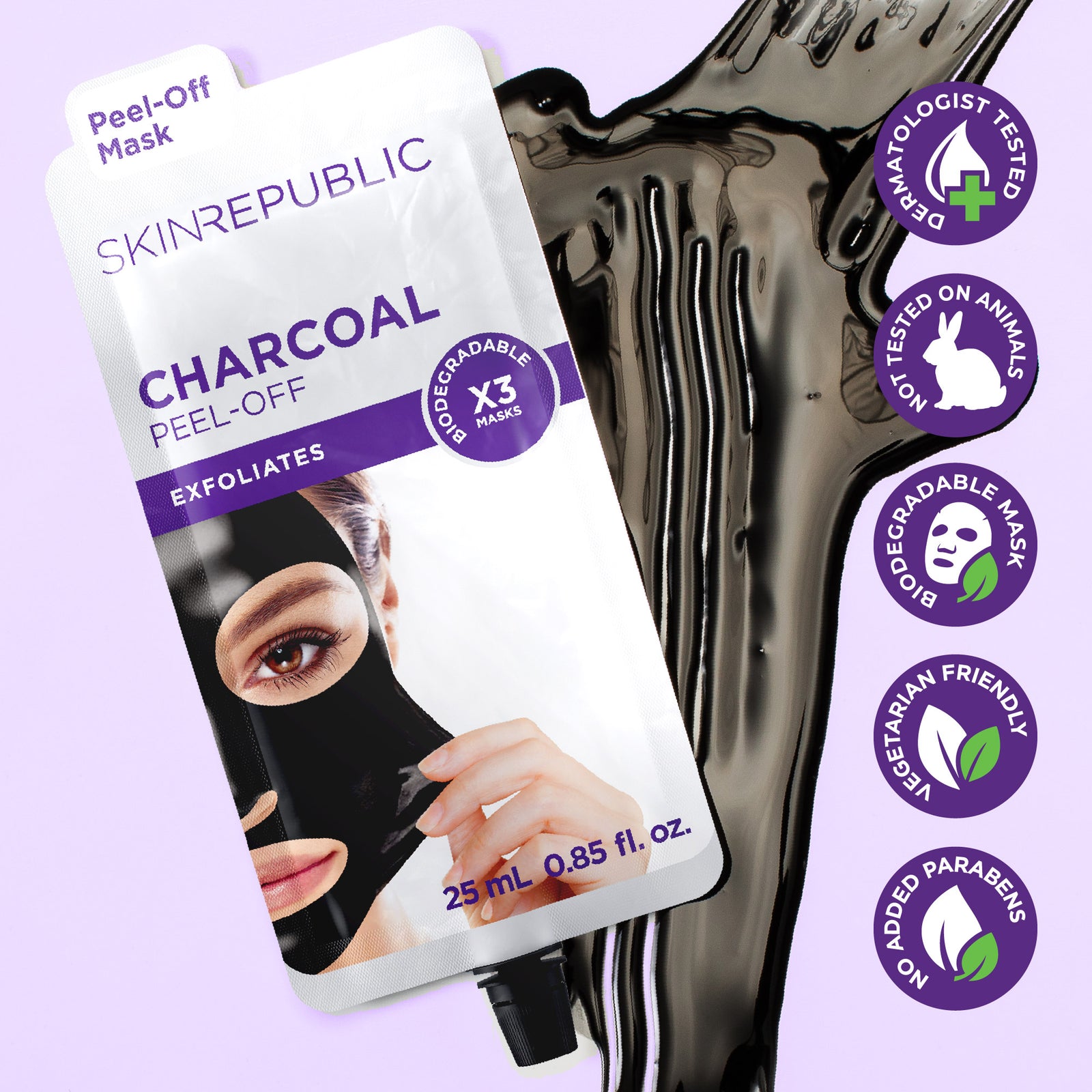 Charcoal Peel-Off Face Mask (3 Applications)