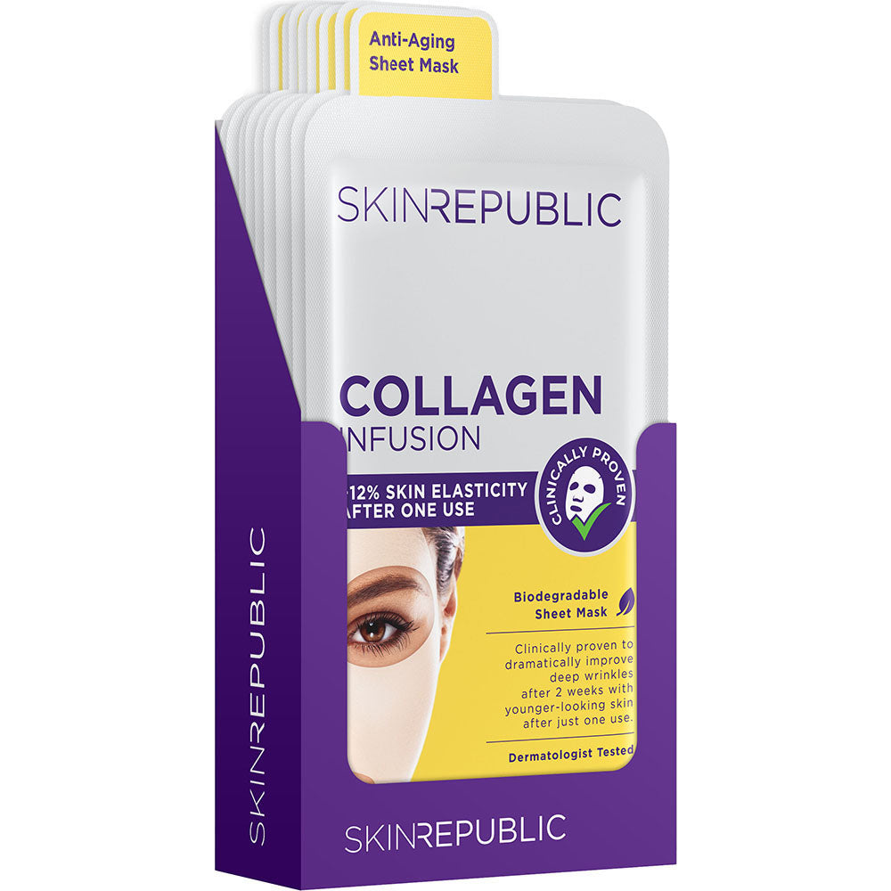 10 Pack Collagen Infusion Biodegradable Face Mask Sheet
