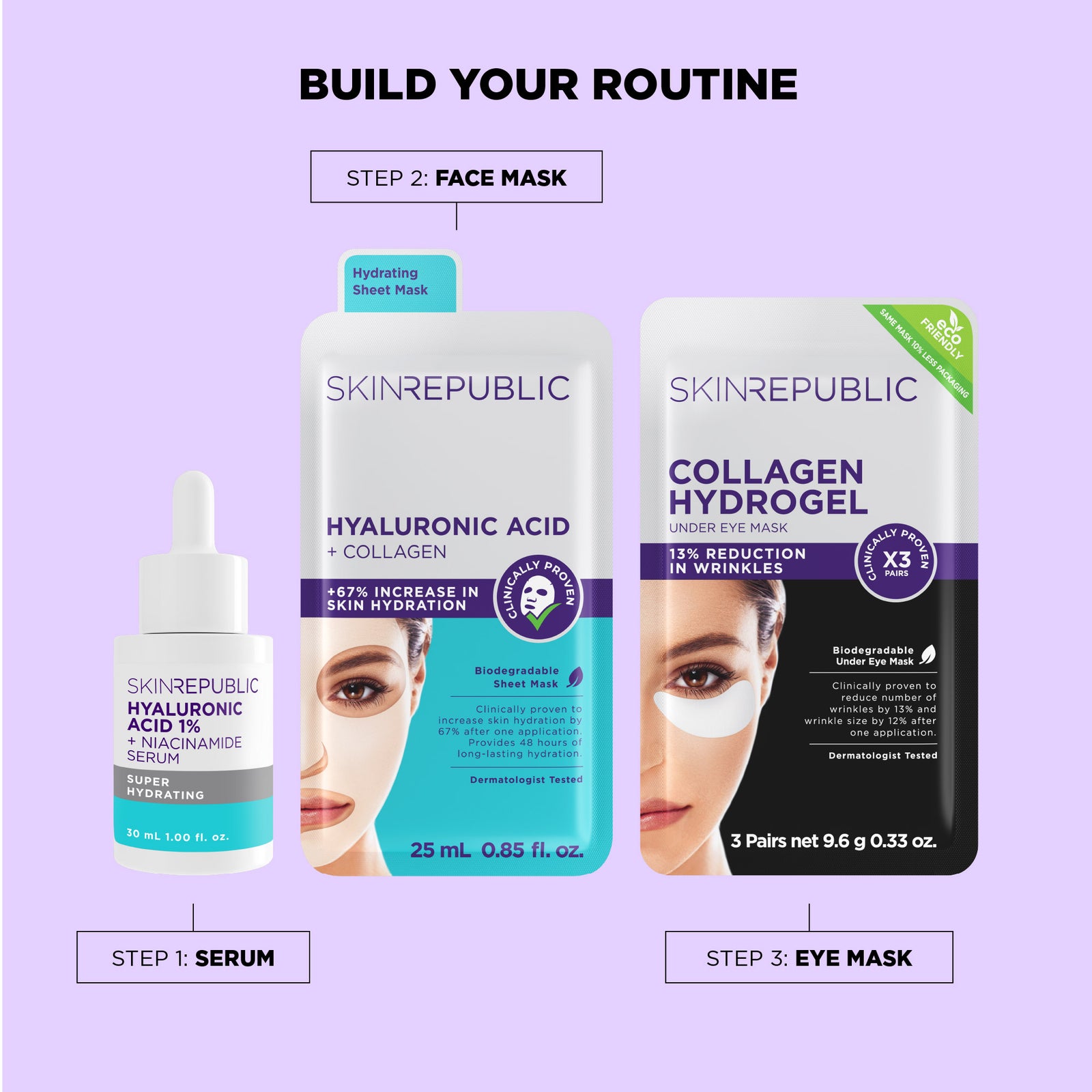 Collagen Biodegradable Hydrogel Under Eye Patch (3 Pairs)