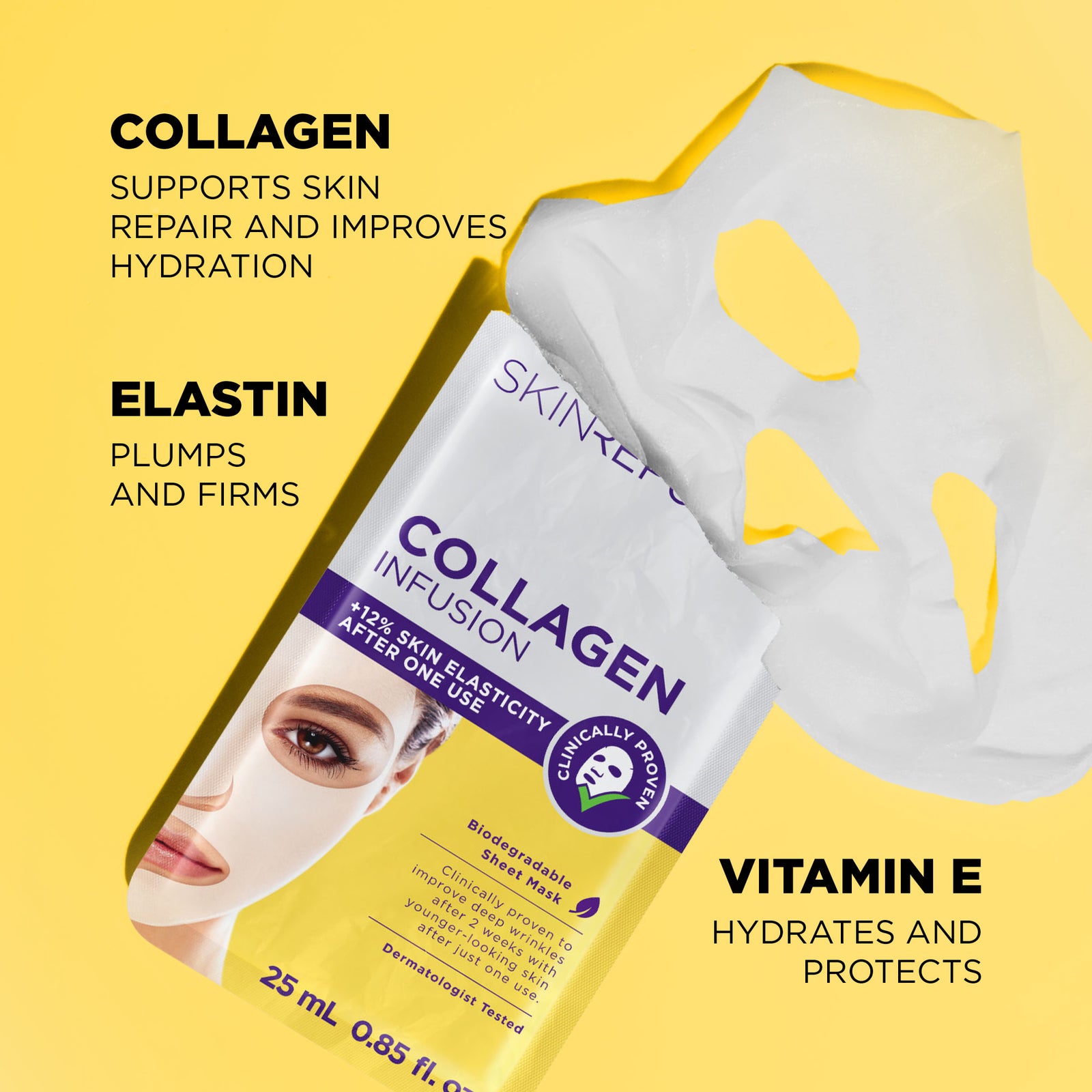Collagen Infusion Biodegradable Face Mask Sheet