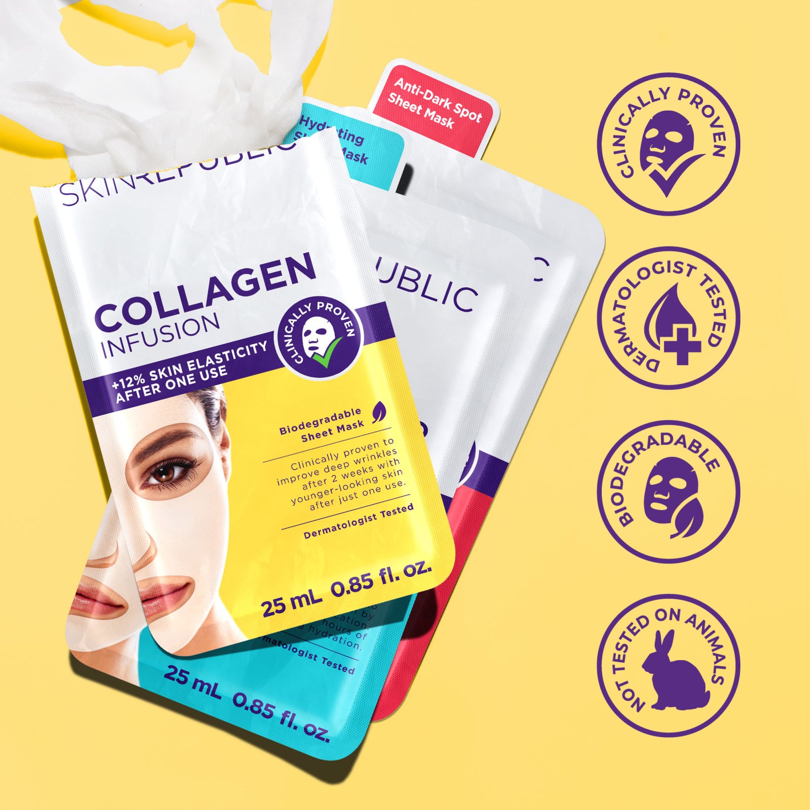Collagen Infusion Biodegradable Face Mask Sheet