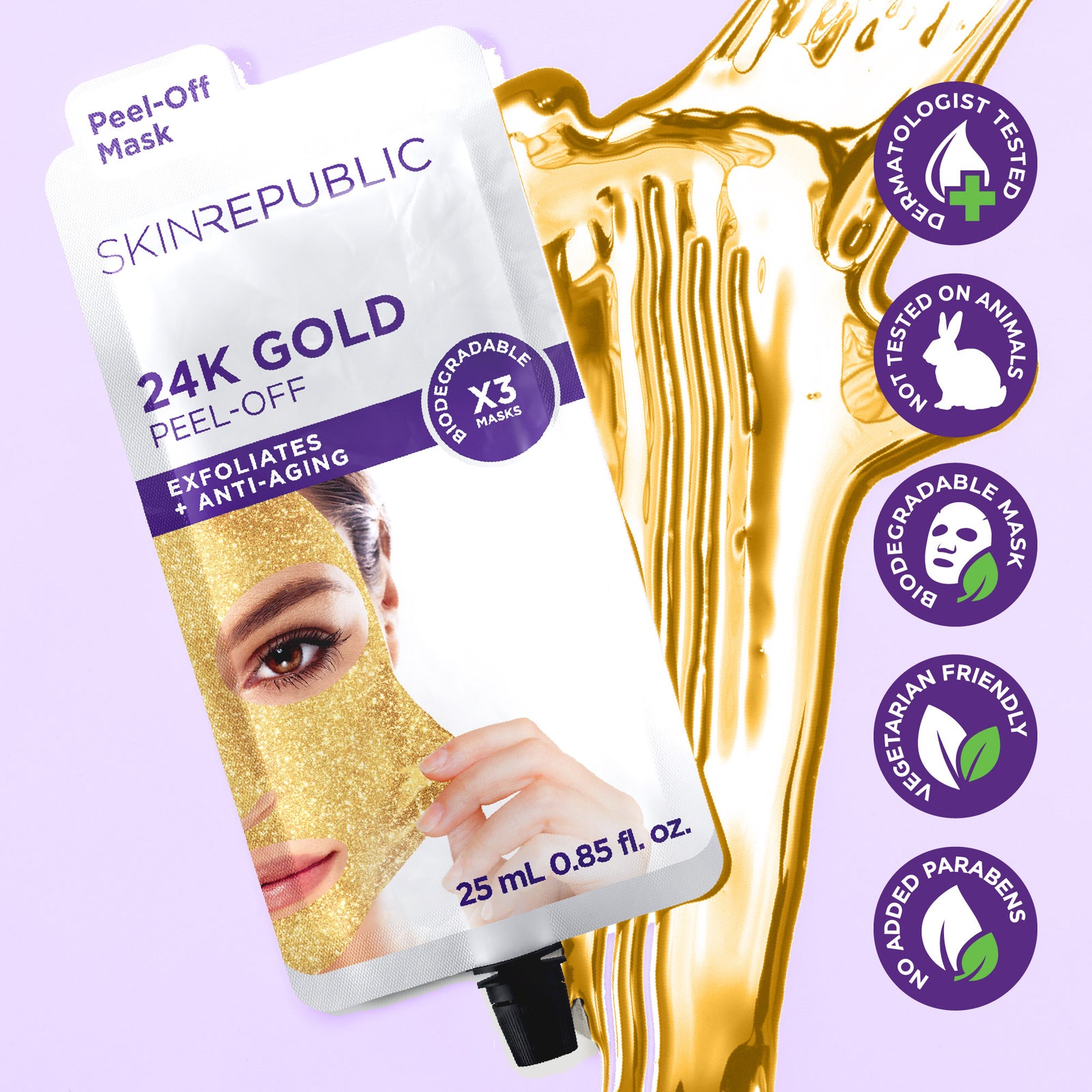10 Pack 24K Gold Peel-Off Face Mask