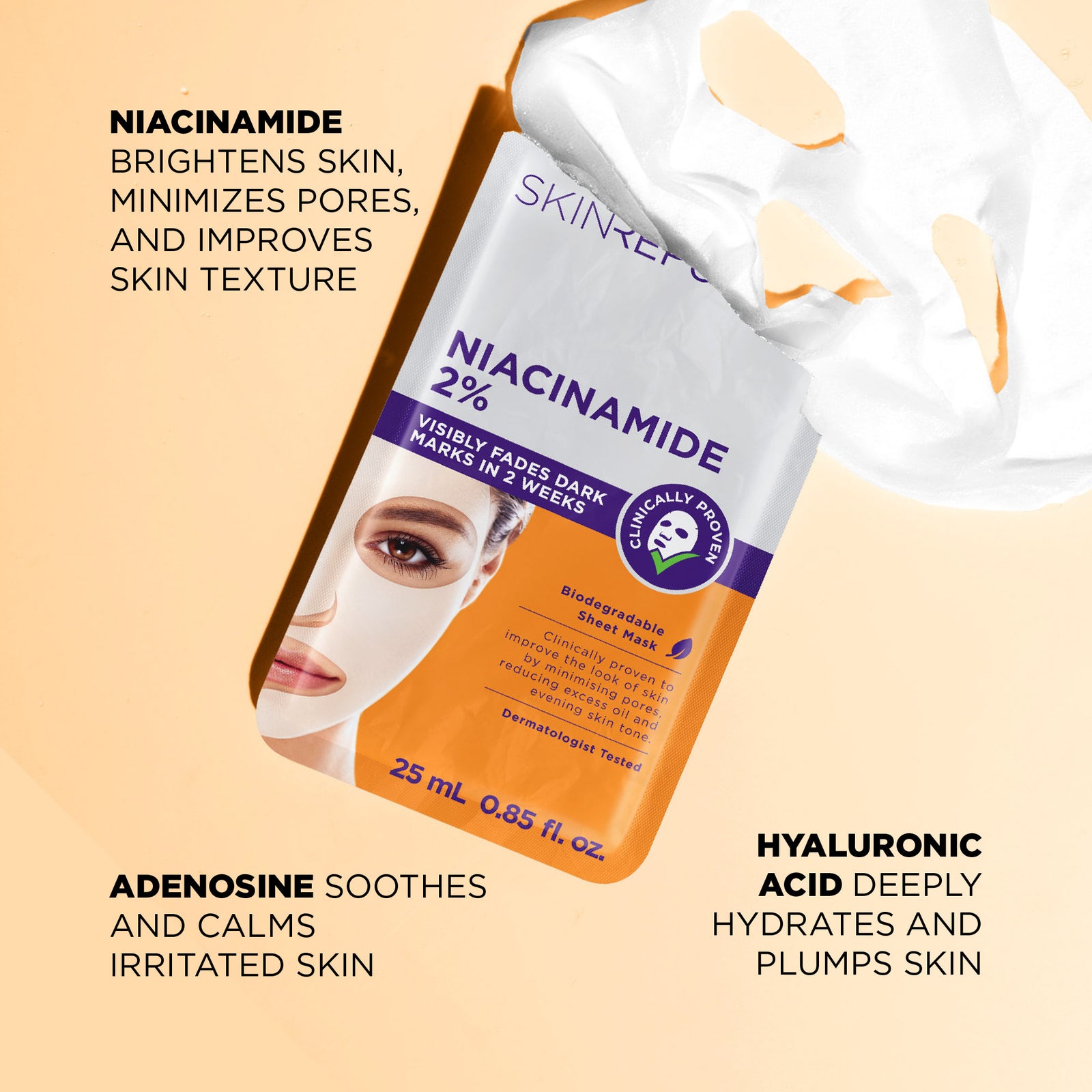 Niacinamide 2% Biodegradable Sheet Mask