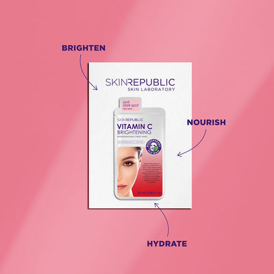 10 Pack Brightening Vitamin C Biodegradable Face Mask Sheet