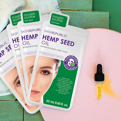 10 Pack Hemp Seed Oil Biodegradable Face Mask