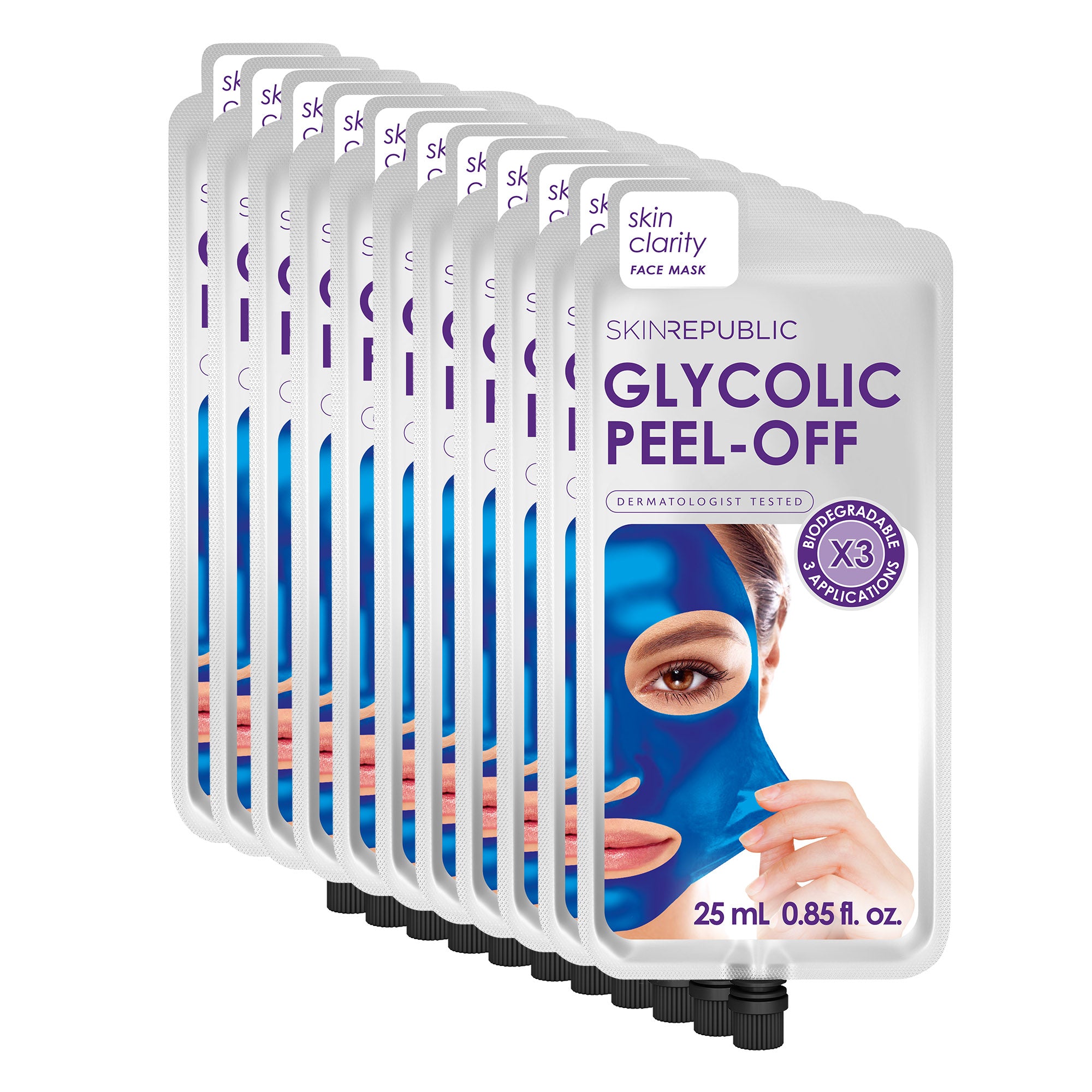 10 Pack Glycolic Acid Peel-Off Mask