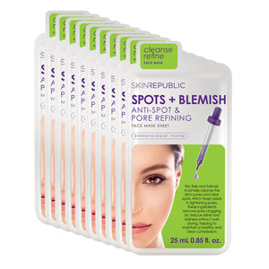 10 Pack Spots + Blemish Face Mask Sheet